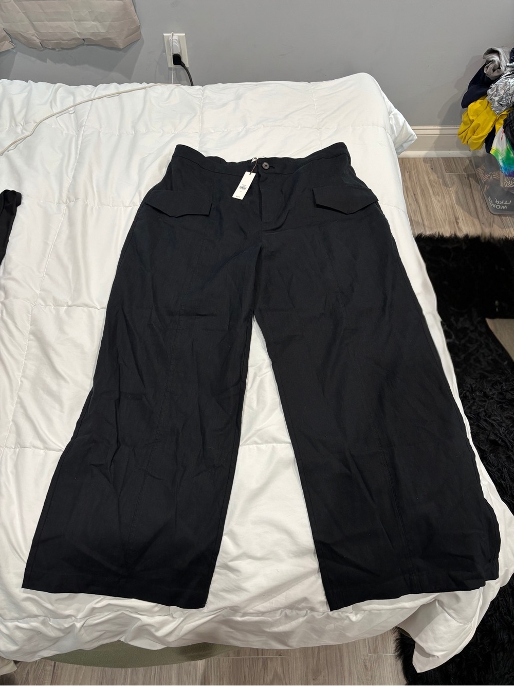 Banana Republic Black Wide-Leg Women's Chino Pants